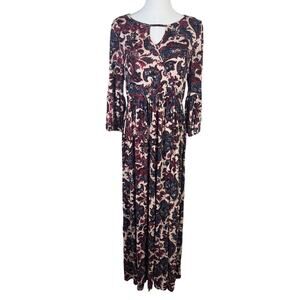 One World  Long Maxi 3 4 Sleeve Stretchy Dress US Women's M
